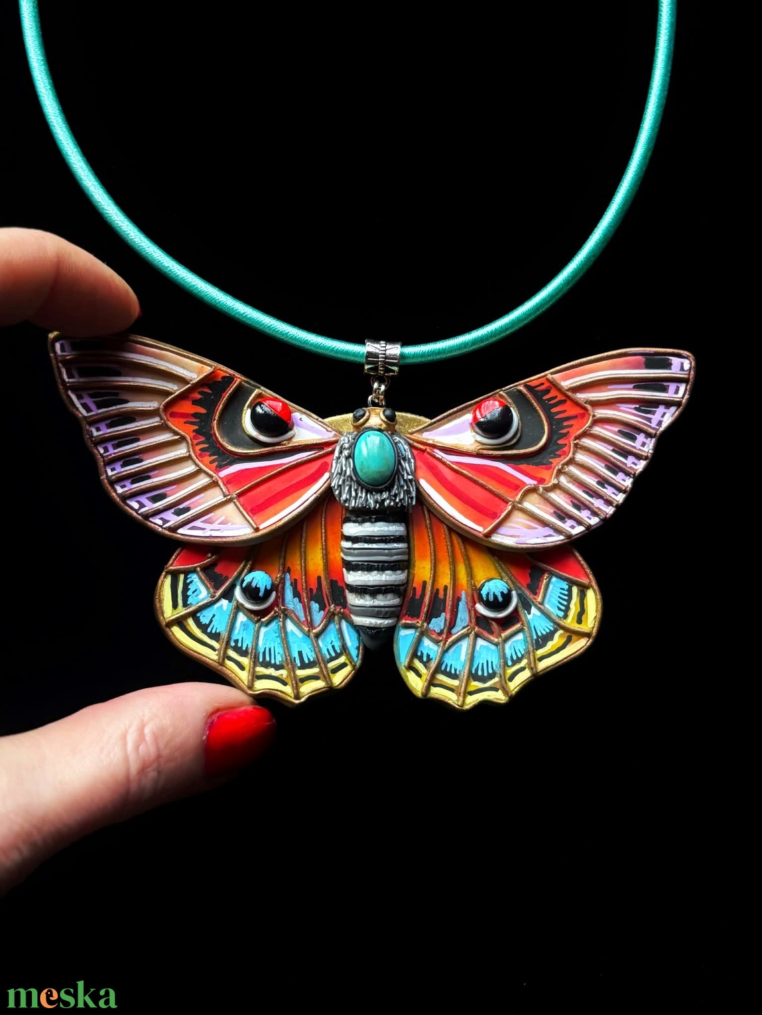 Tarka pillangós nyaklánc - ékszer - nyaklánc - medálos nyaklánc - Meska.hu