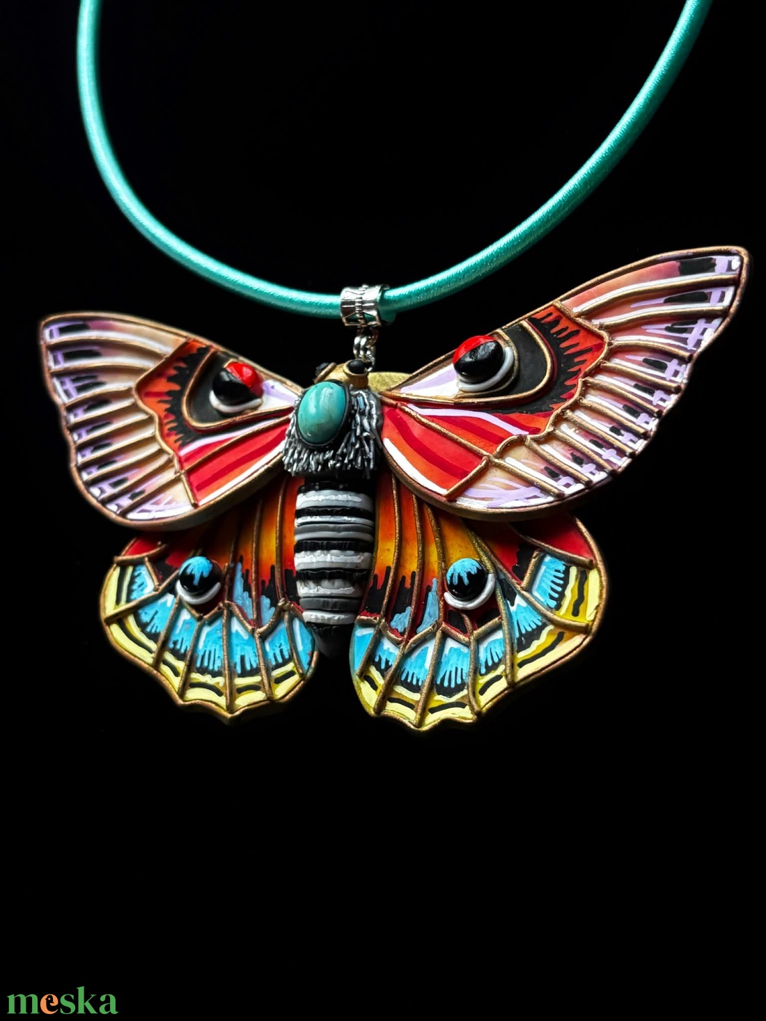 Tarka pillangós nyaklánc - ékszer - nyaklánc - medálos nyaklánc - Meska.hu