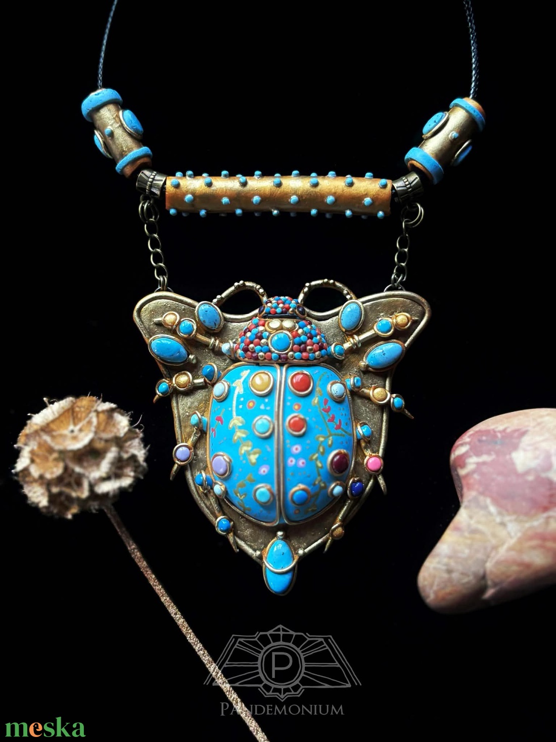 Antik bogár nyaklánc - ékszer - nyaklánc - medálos nyaklánc - Meska.hu