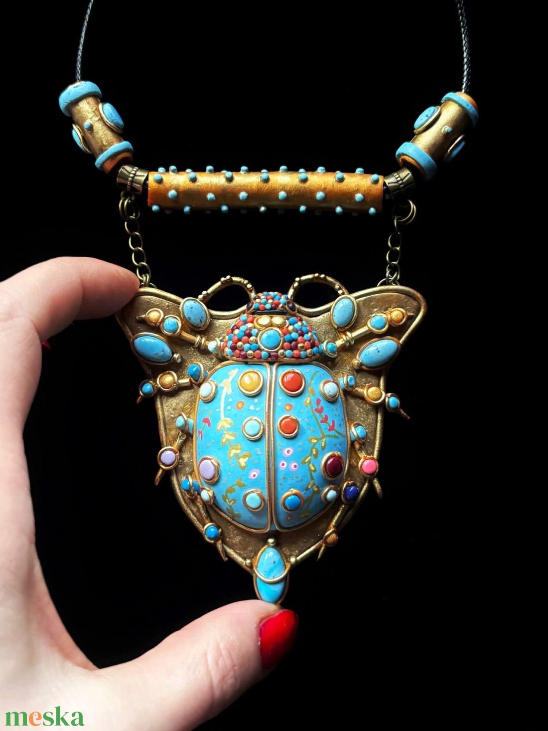 Antik bogár nyaklánc - ékszer - nyaklánc - medálos nyaklánc - Meska.hu