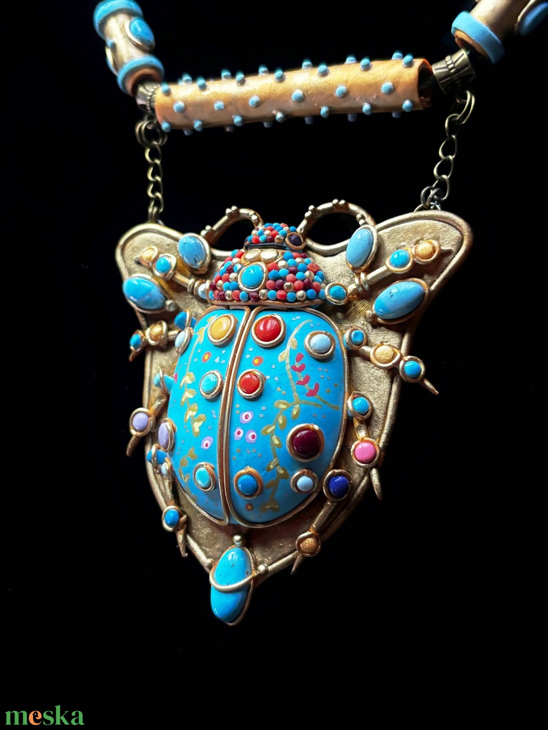 Antik bogár nyaklánc - ékszer - nyaklánc - medálos nyaklánc - Meska.hu