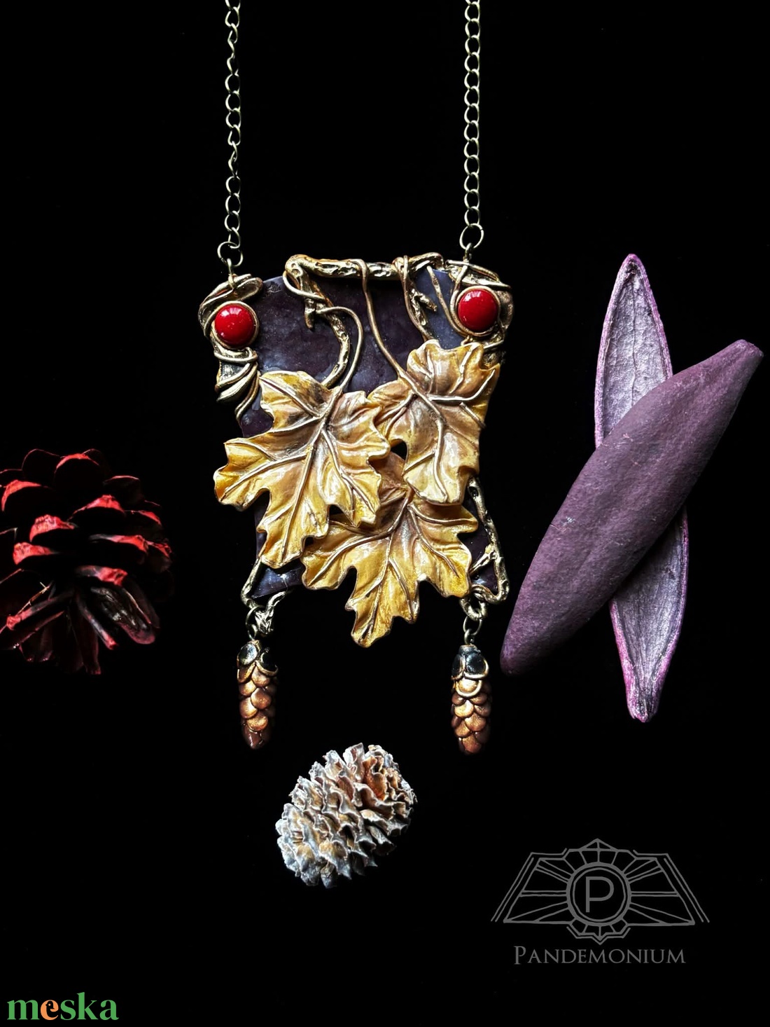 Őszi nyaklánc - ékszer - nyaklánc - medálos nyaklánc - Meska.hu