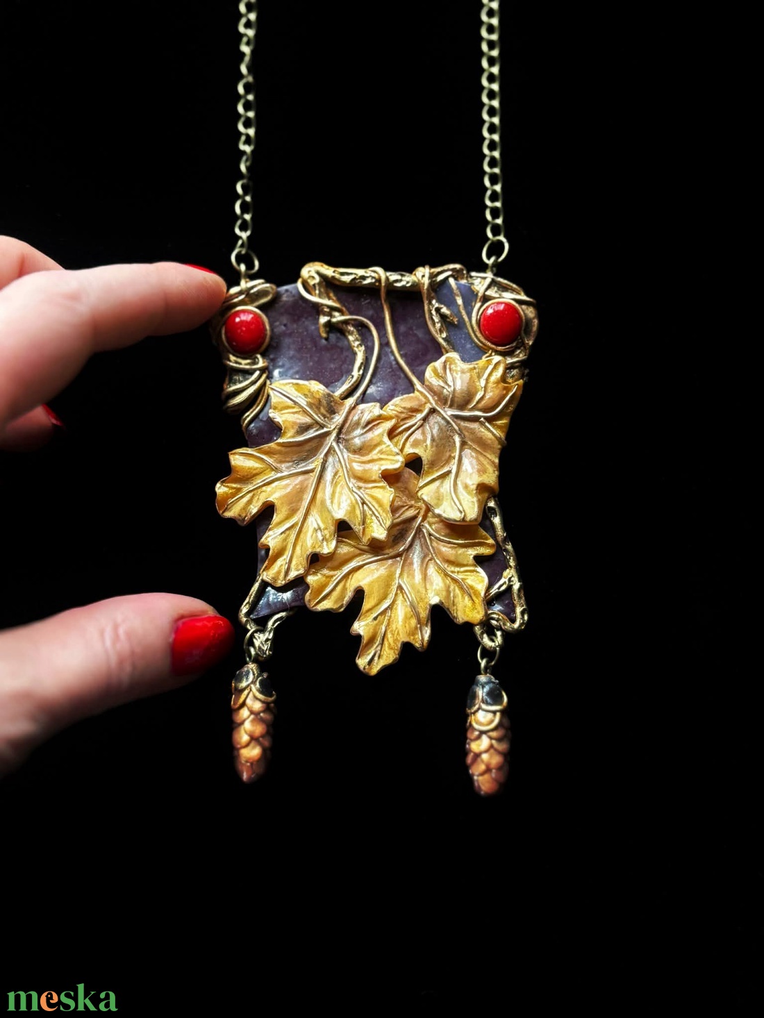 Őszi nyaklánc - ékszer - nyaklánc - medálos nyaklánc - Meska.hu