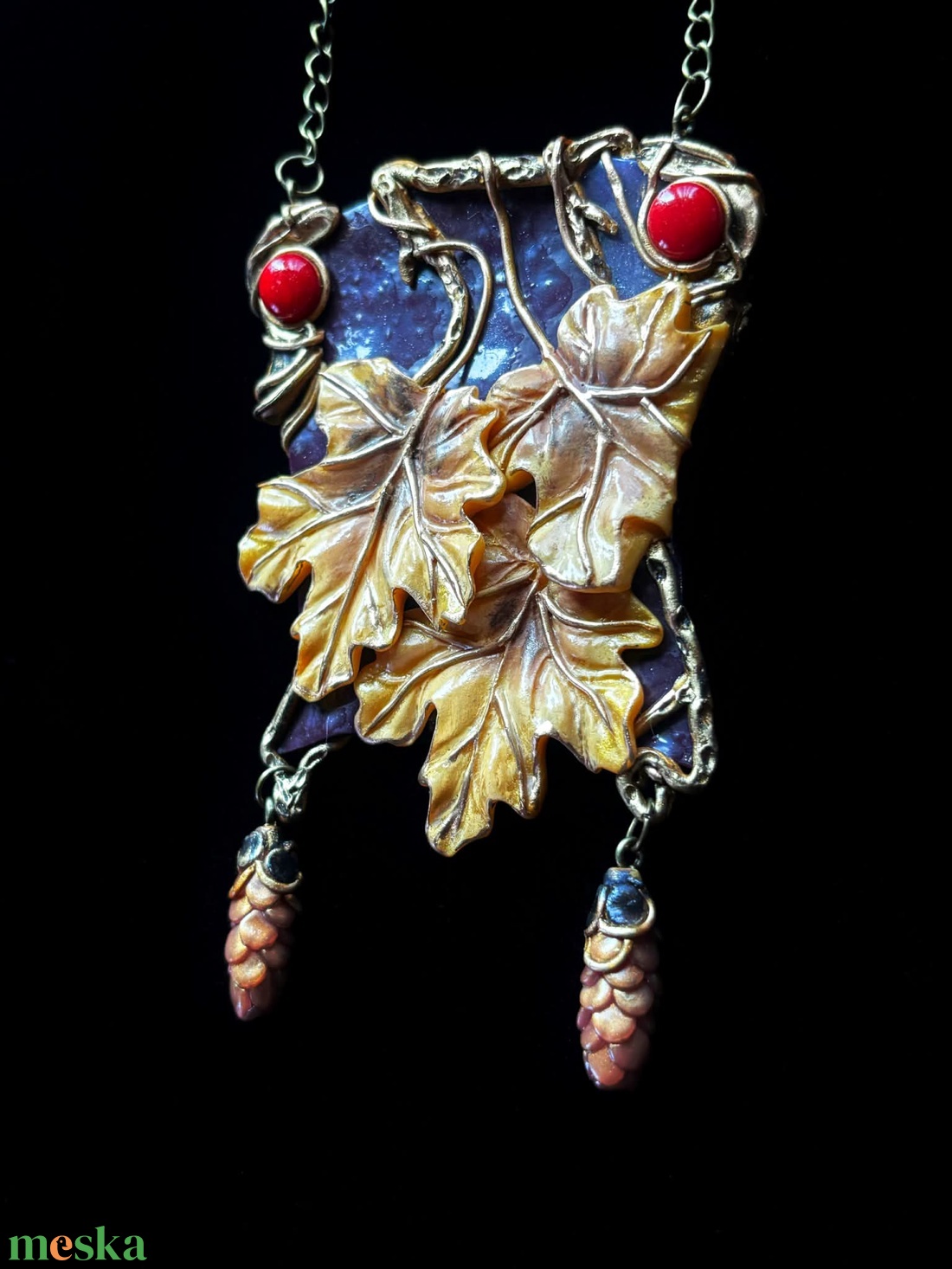 Őszi nyaklánc - ékszer - nyaklánc - medálos nyaklánc - Meska.hu