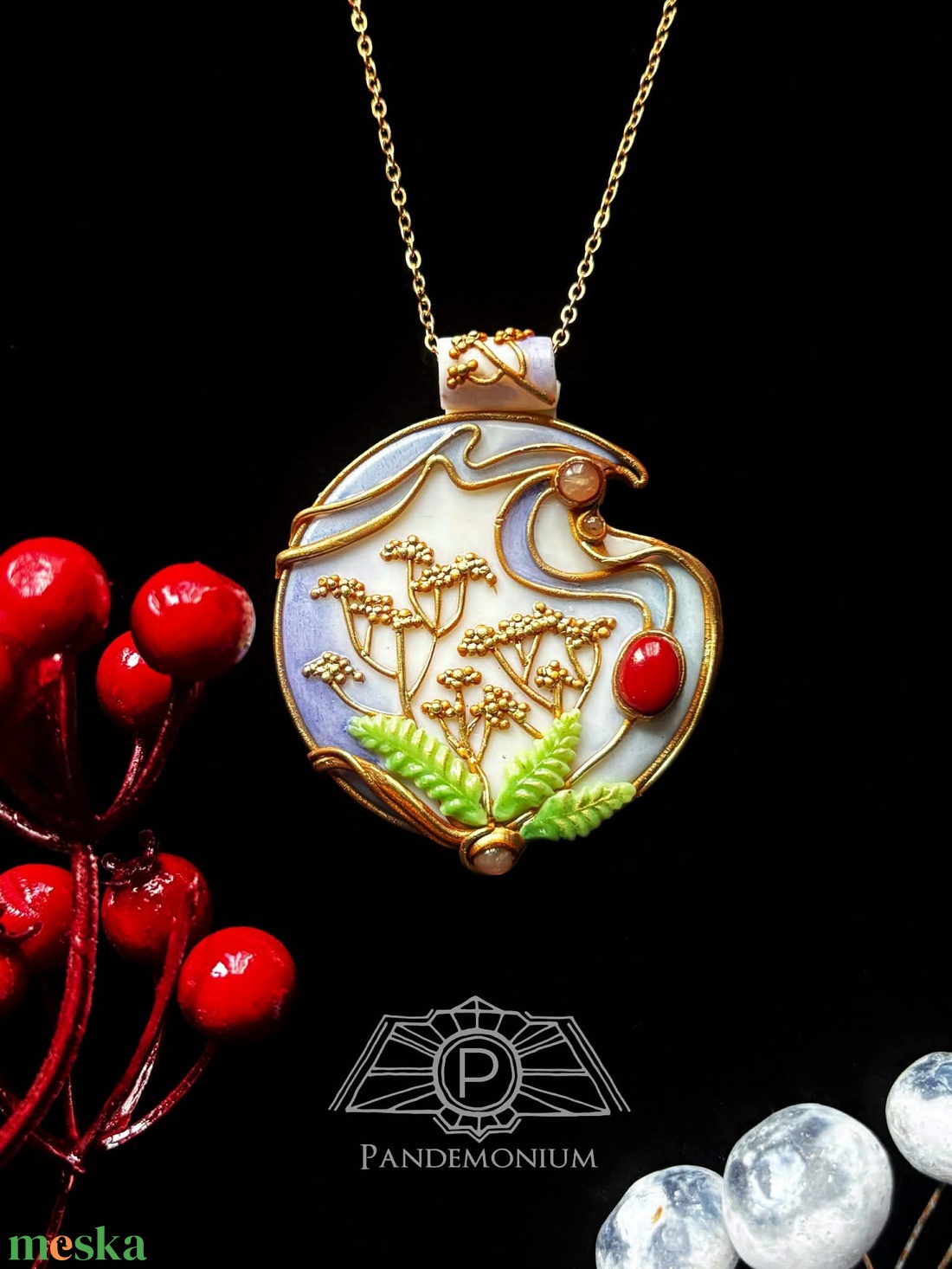 Páfrányos nyaklánc - ékszer - nyaklánc - medálos nyaklánc - Meska.hu