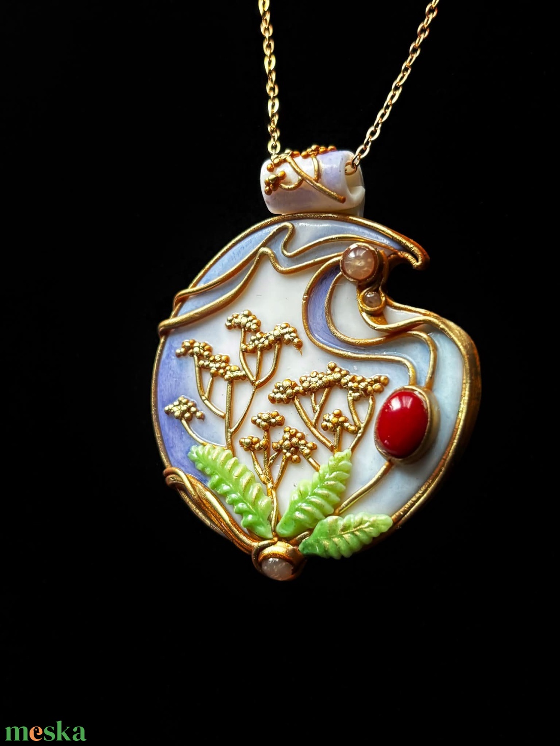 Páfrányos nyaklánc - ékszer - nyaklánc - medálos nyaklánc - Meska.hu