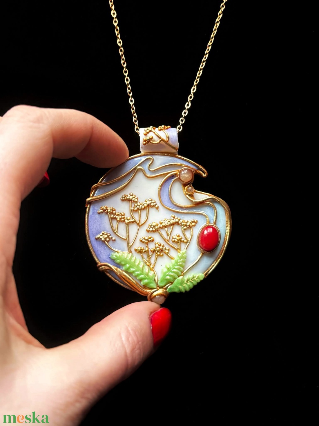 Páfrányos nyaklánc - ékszer - nyaklánc - medálos nyaklánc - Meska.hu