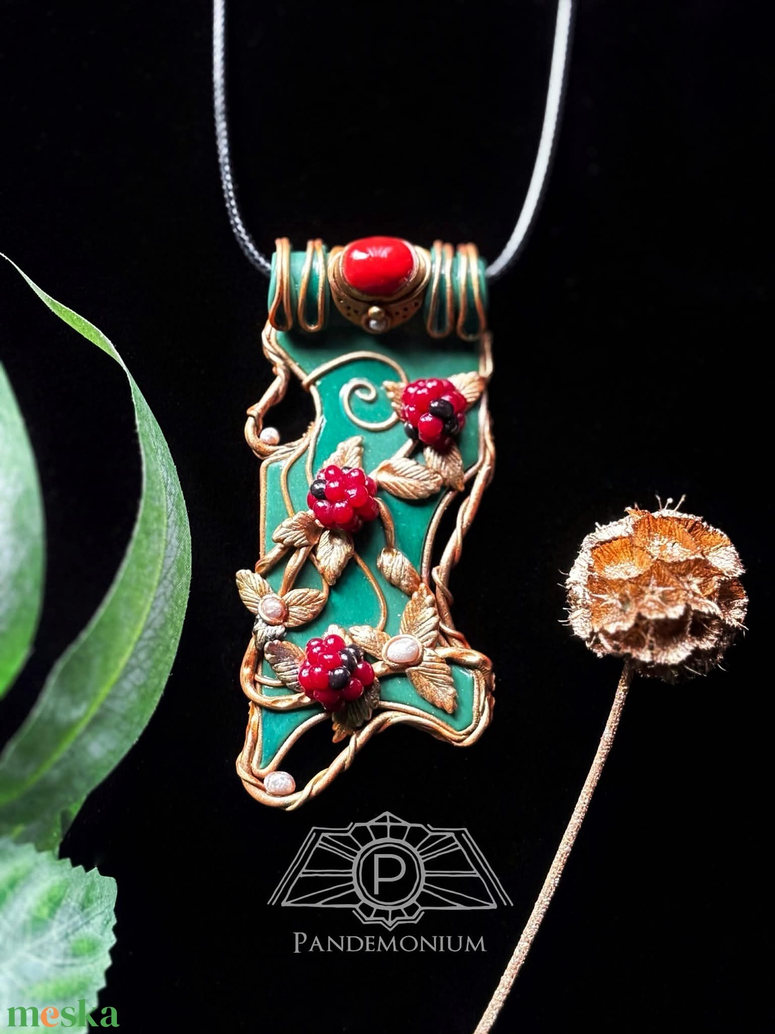 Málnás nyaklánc - ékszer - nyaklánc - medálos nyaklánc - Meska.hu