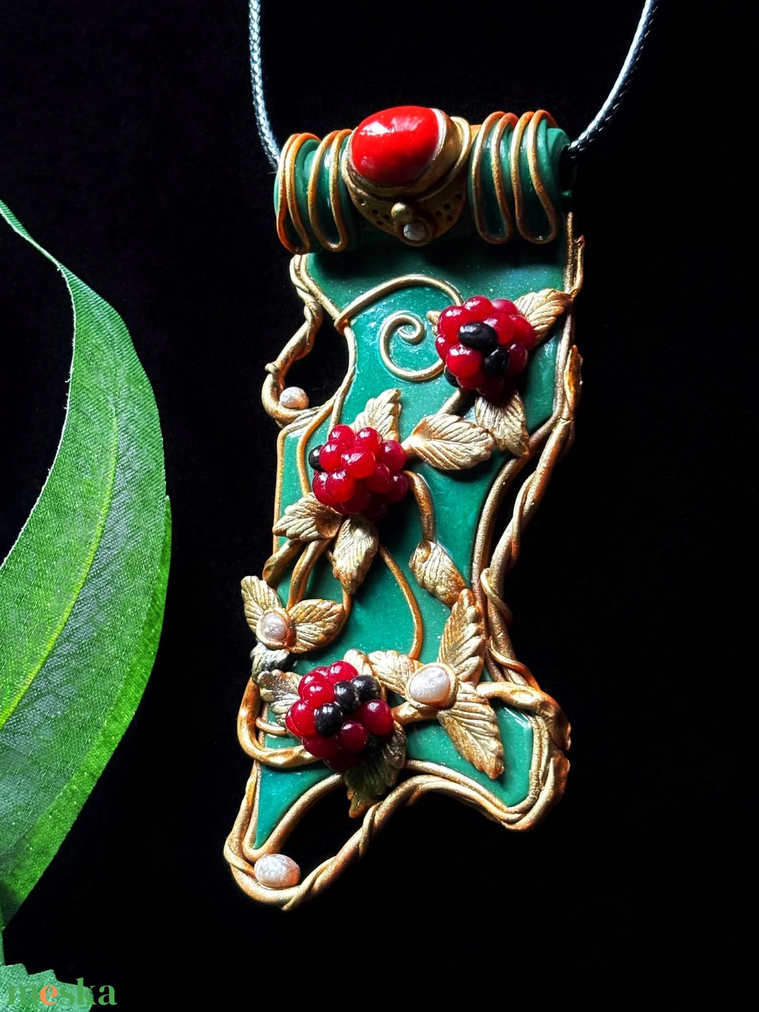 Málnás nyaklánc - ékszer - nyaklánc - medálos nyaklánc - Meska.hu