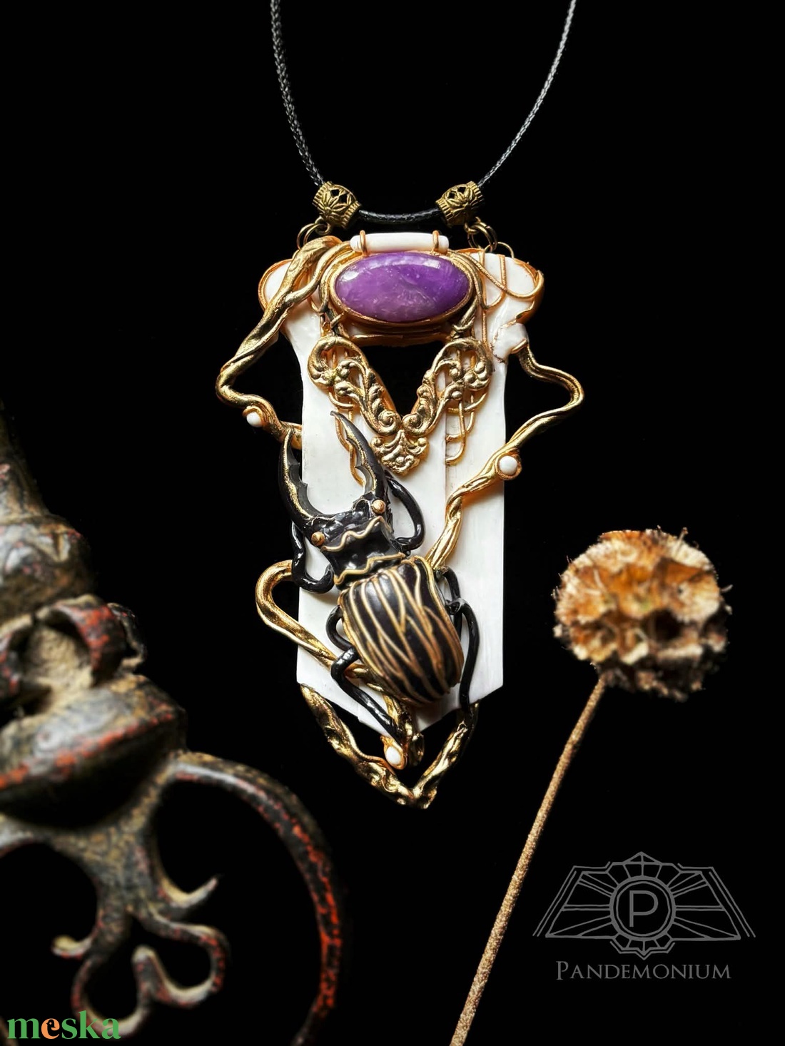 Szarvasbogár nyaklánc - ékszer - nyaklánc - medálos nyaklánc - Meska.hu