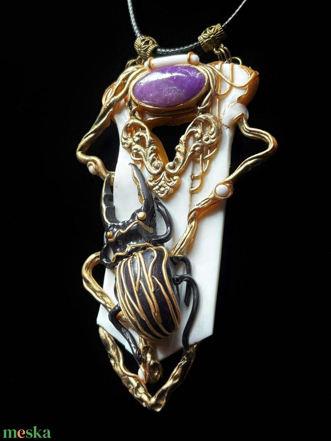 Szarvasbogár nyaklánc - ékszer - nyaklánc - medálos nyaklánc - Meska.hu