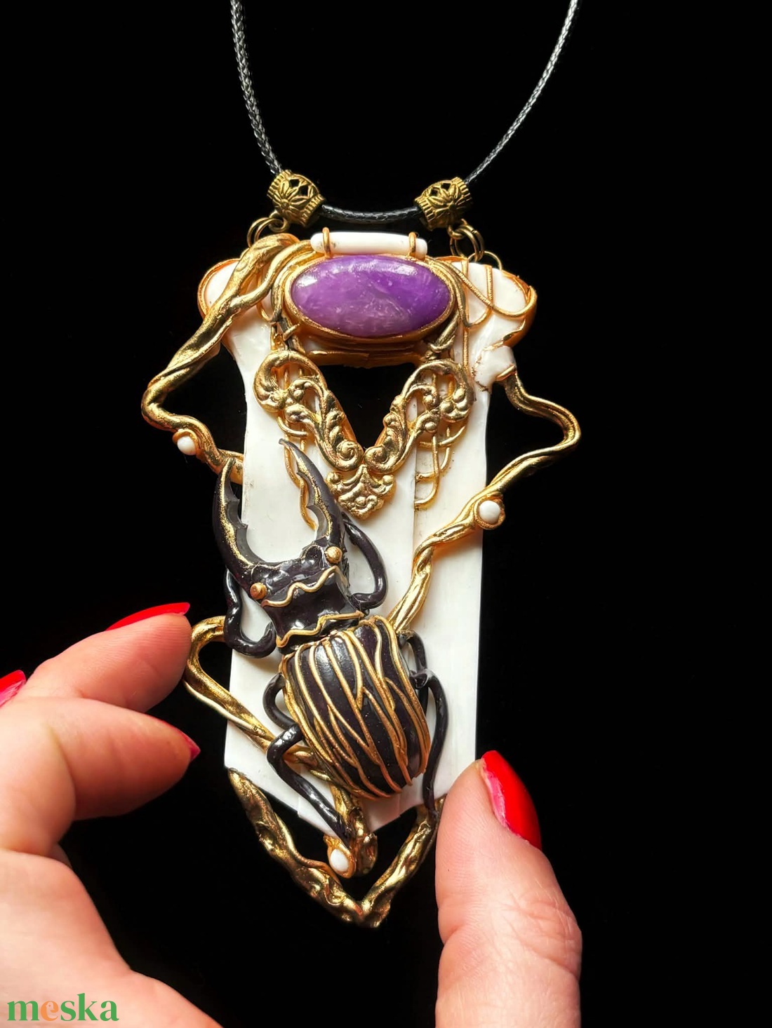 Szarvasbogár nyaklánc - ékszer - nyaklánc - medálos nyaklánc - Meska.hu