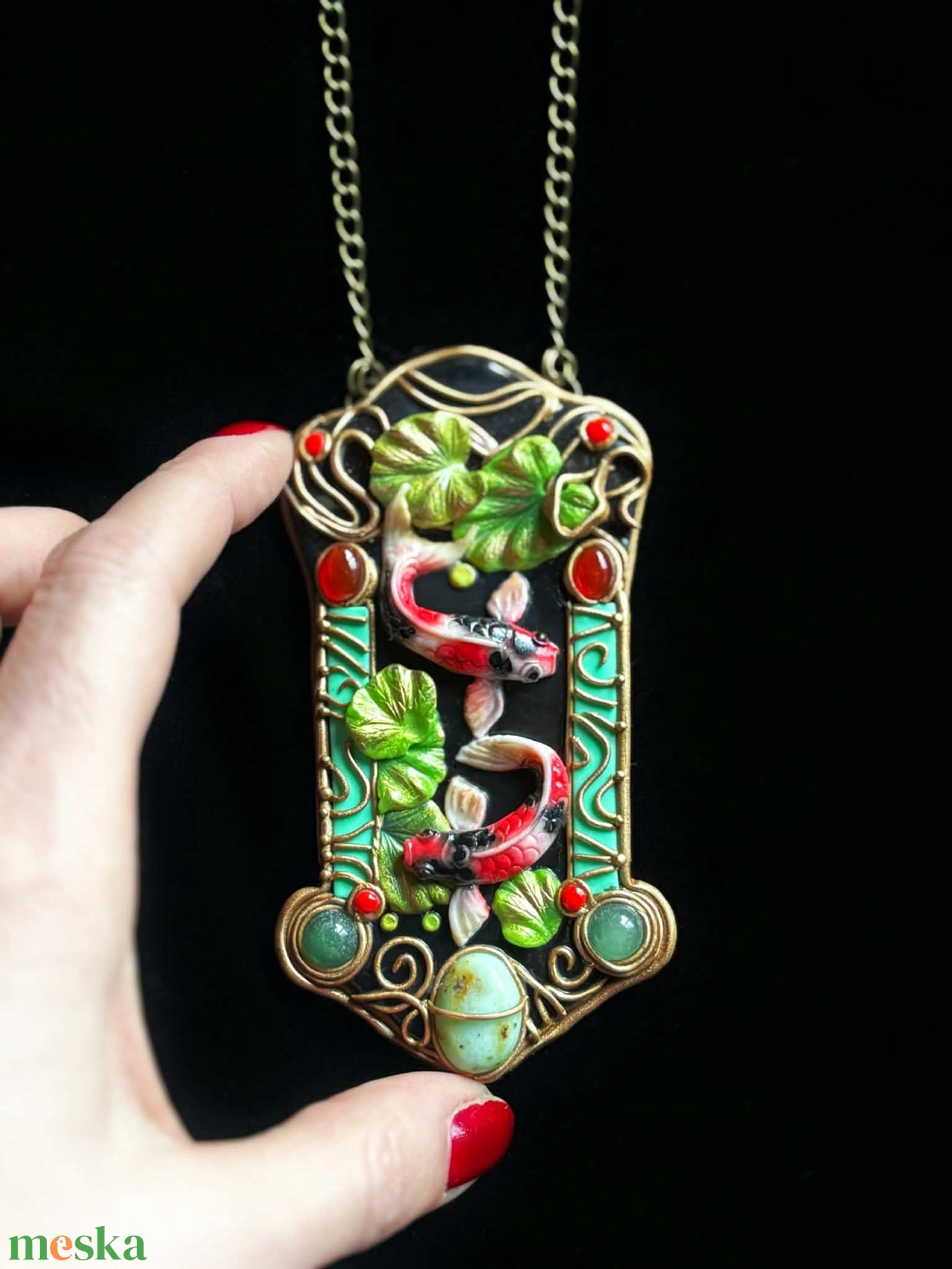 Koi nyaklánc - ékszer - nyaklánc - medálos nyaklánc - Meska.hu