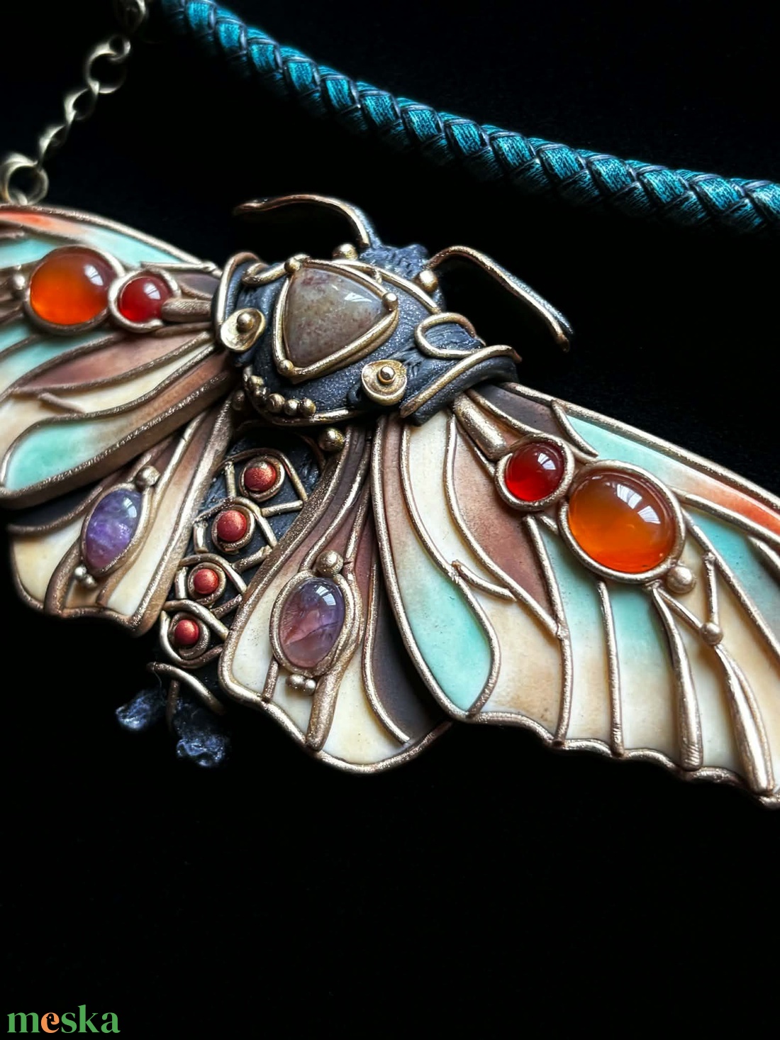 Barna pillangó nyaklánc - ékszer - nyaklánc - medálos nyaklánc - Meska.hu