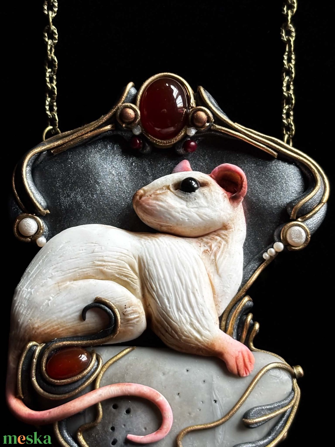 White Rat nyaklánc - ékszer - nyaklánc - medálos nyaklánc - Meska.hu