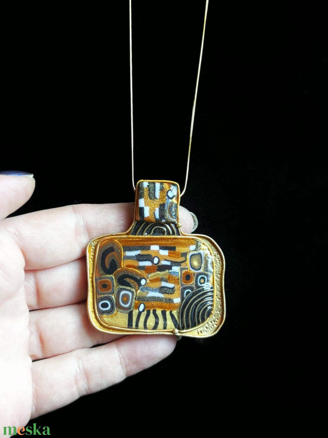 Klimt stílusú nyaklánc - ékszer - nyaklánc - medálos nyaklánc - Meska.hu