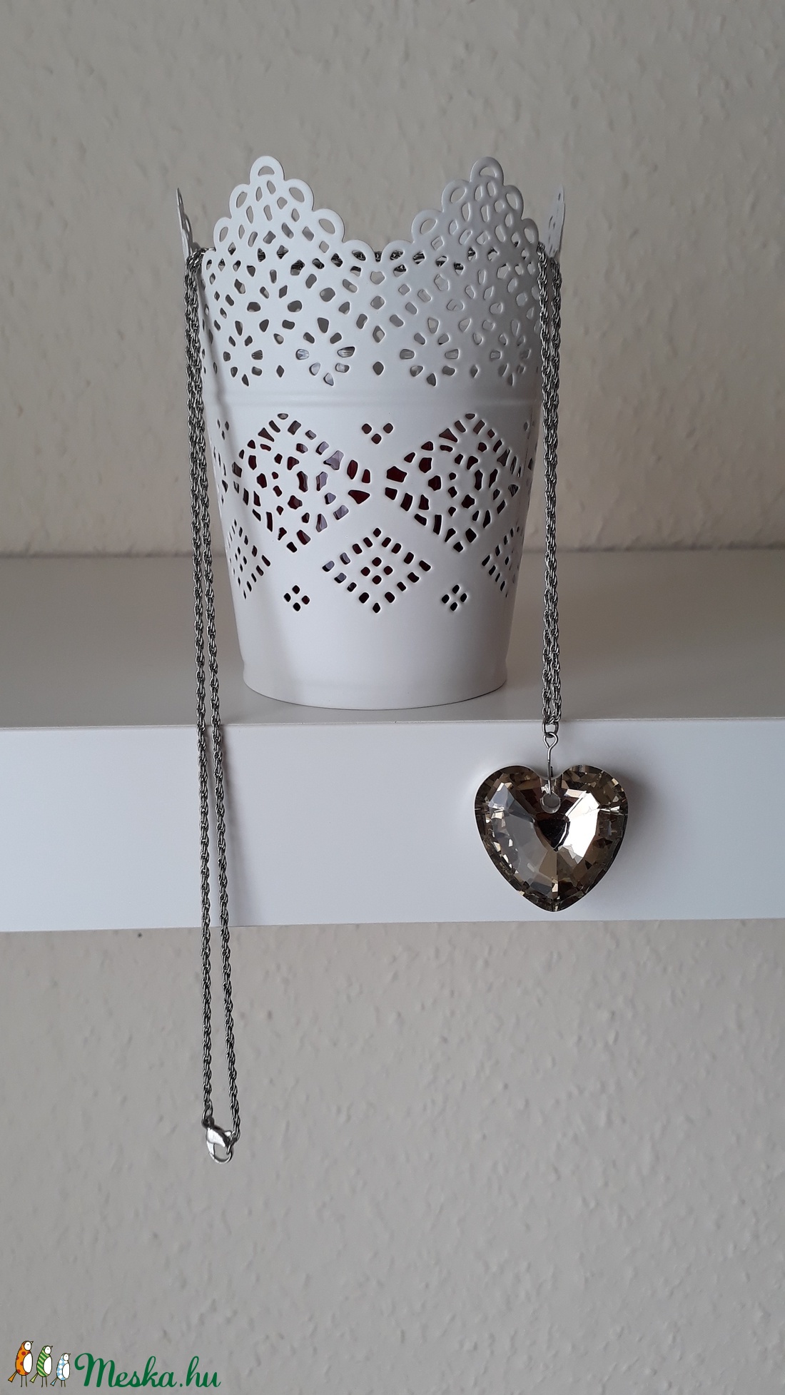 Szíves hosszú lánc - ékszer - nyaklánc - medálos nyaklánc - Meska.hu