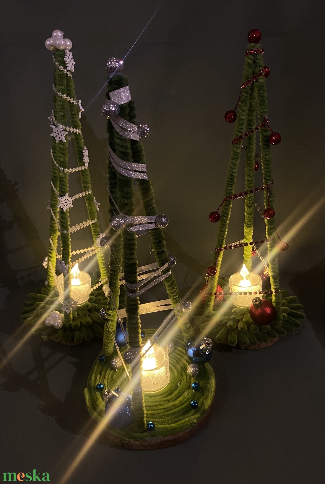 Karácsonyfa asztaldísz - esküvő - dekoráció - asztaldísz - Meska.hu