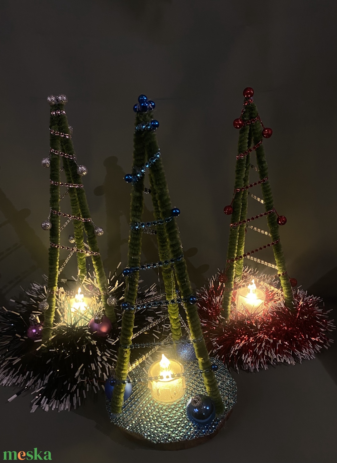 Karácsonyfa asztaldísz - esküvő - dekoráció - asztaldísz - Meska.hu