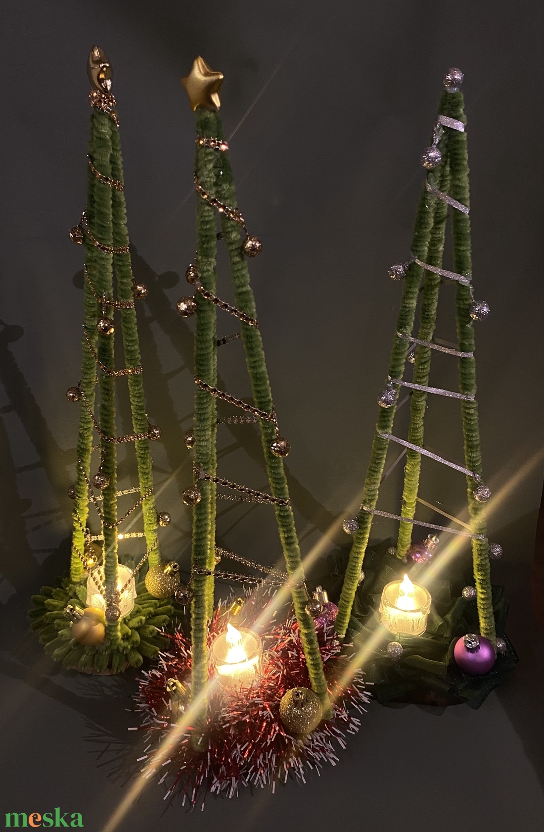 Karácsonyfa asztaldísz - esküvő - dekoráció - asztaldísz - Meska.hu