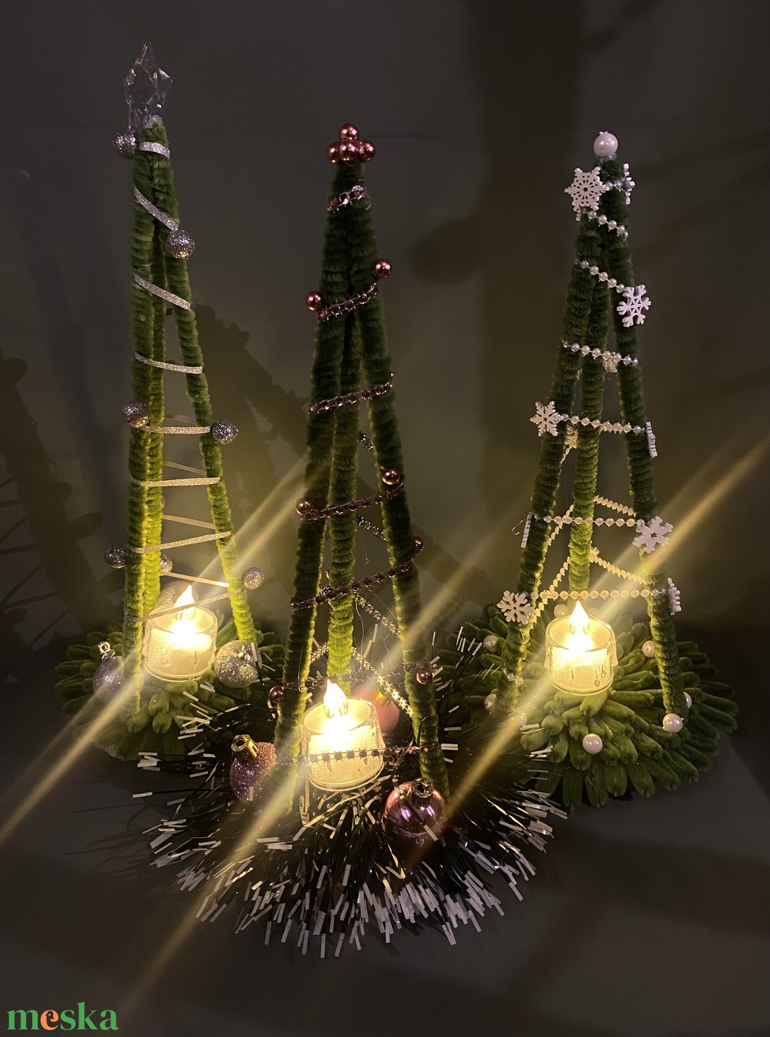 Karácsonyfa asztaldísz - esküvő - dekoráció - asztaldísz - Meska.hu