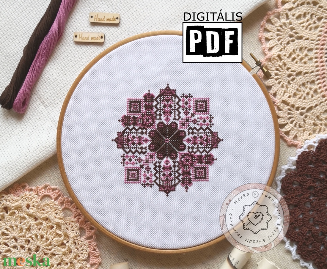 Keresztszemes modern egyedi minta, digitális letölthető PDF fájl, nyomtatható alap hímzés és egyéb kézimunkához - diy (csináld magad) - szabásminta, útmutató - Meska.hu
