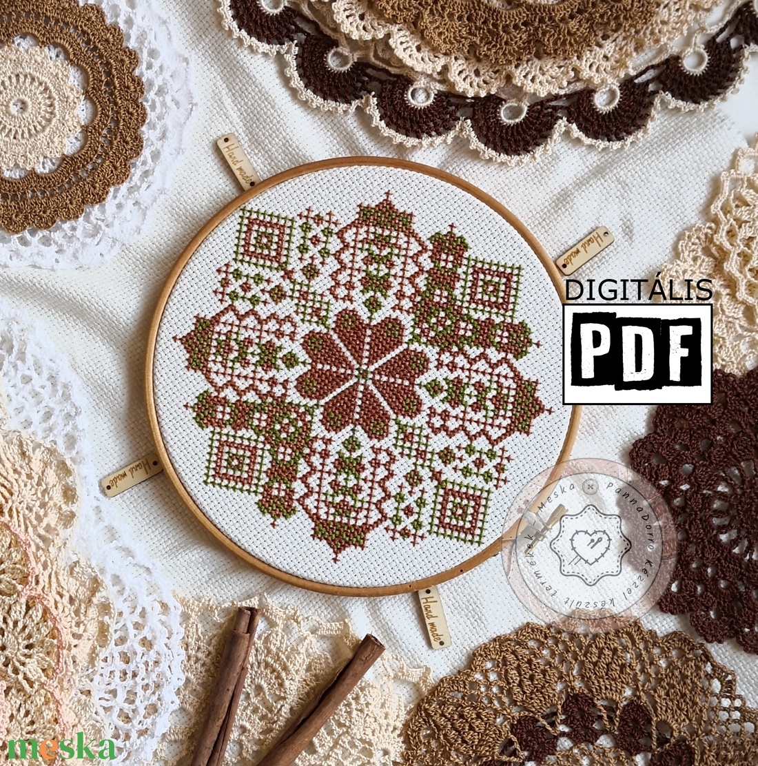 Keresztszemes modern egyedi minta, digitális letölthető PDF fájl, nyomtatható alap hímzés és egyéb kézimunkához - diy (csináld magad) - szabásminta, útmutató - Meska.hu