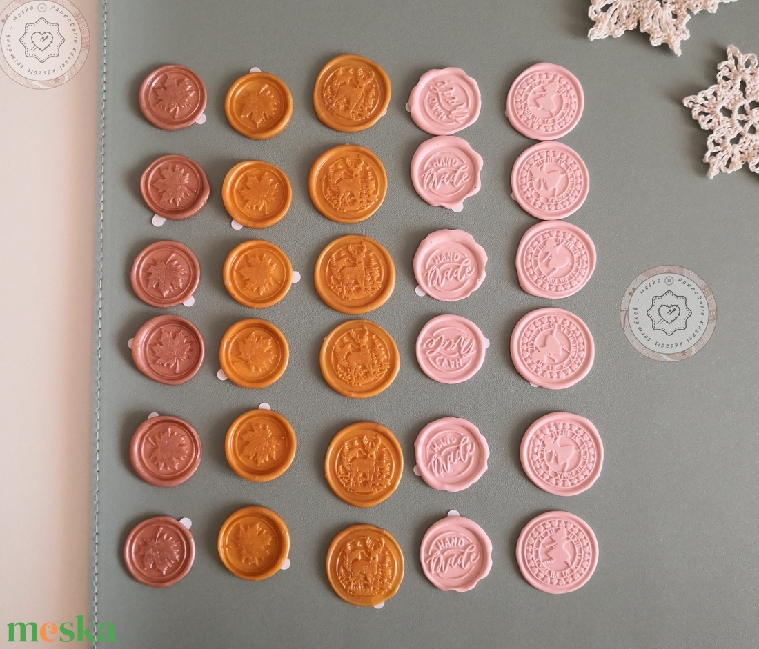 Levelezéshez öntapadó pecsét, levél dekoráció, scrapbook kellék, viaszpecsét, nyomat, kreatív matrica csomag - otthon & életmód - papír, írószer - pecsétek - viaszpecsét - Meska.hu
