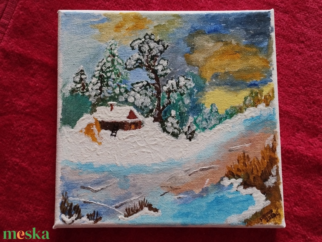 Jégzajlás a folyón - művészet - festmény - akril - Meska.hu