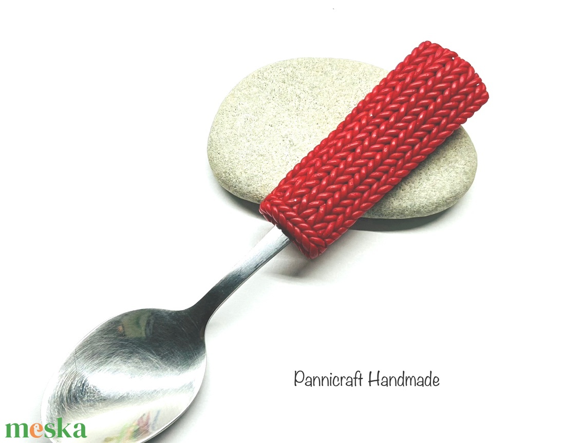 Kötött mintás kanál - otthon & életmód - konyhafelszerelés, tálalás - tálalás - kanál & villa - Meska.hu