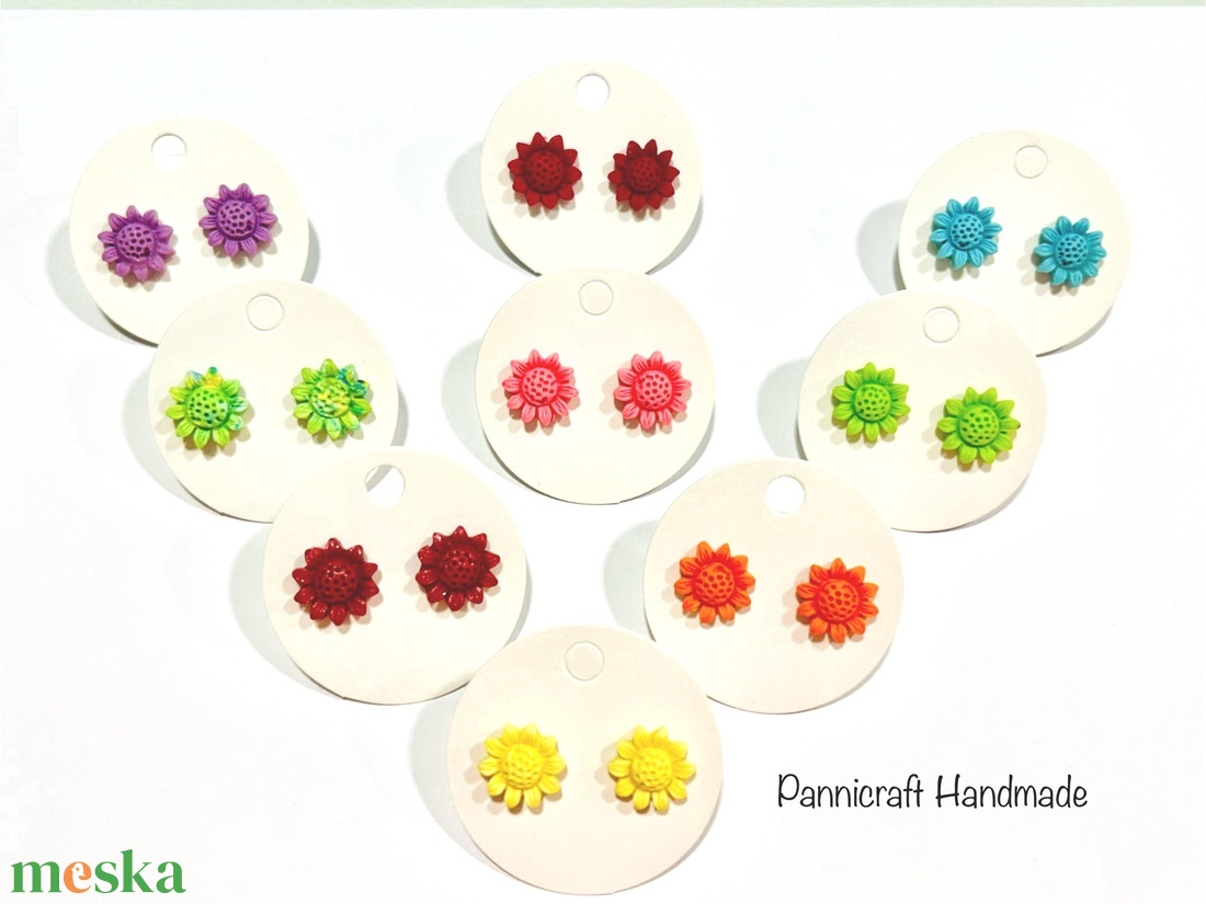 Vidám margaréta gyurmafülbevaló - ékszer - fülbevaló - pötty fülbevaló - Meska.hu