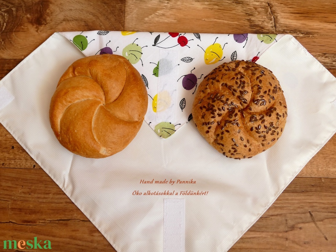 Újraszalvéta, Öko szendvics-csomagolás (gyümölcsmintás) - táska & tok - uzsonna- & ebéd tartó - szendvics csomagoló - Meska.hu
