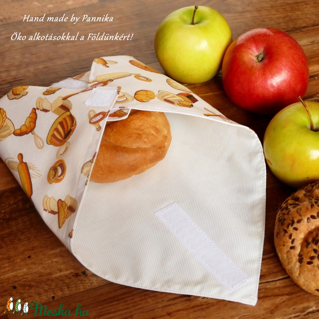Öko szendvics-csomagolás (Kenyeres-finomságos vízálló textilszalvéta) -  - Meska.hu