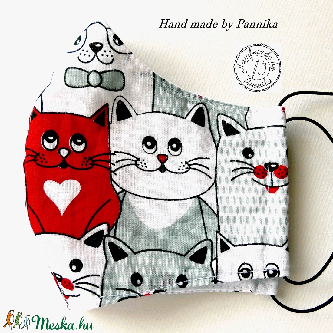 Cica sor maszk ARCFORMÁRA SZERKESZTVE!!  NŐI Szájmaszk, arcmaszk  Pannikától - női - női - Meska.hu