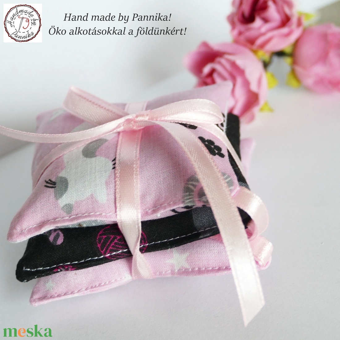 Levendula párnácskák 3 darab /Cicusos-csillagos - otthon & életmód - gyertya, illat, aroma - illatzsák - Meska.hu