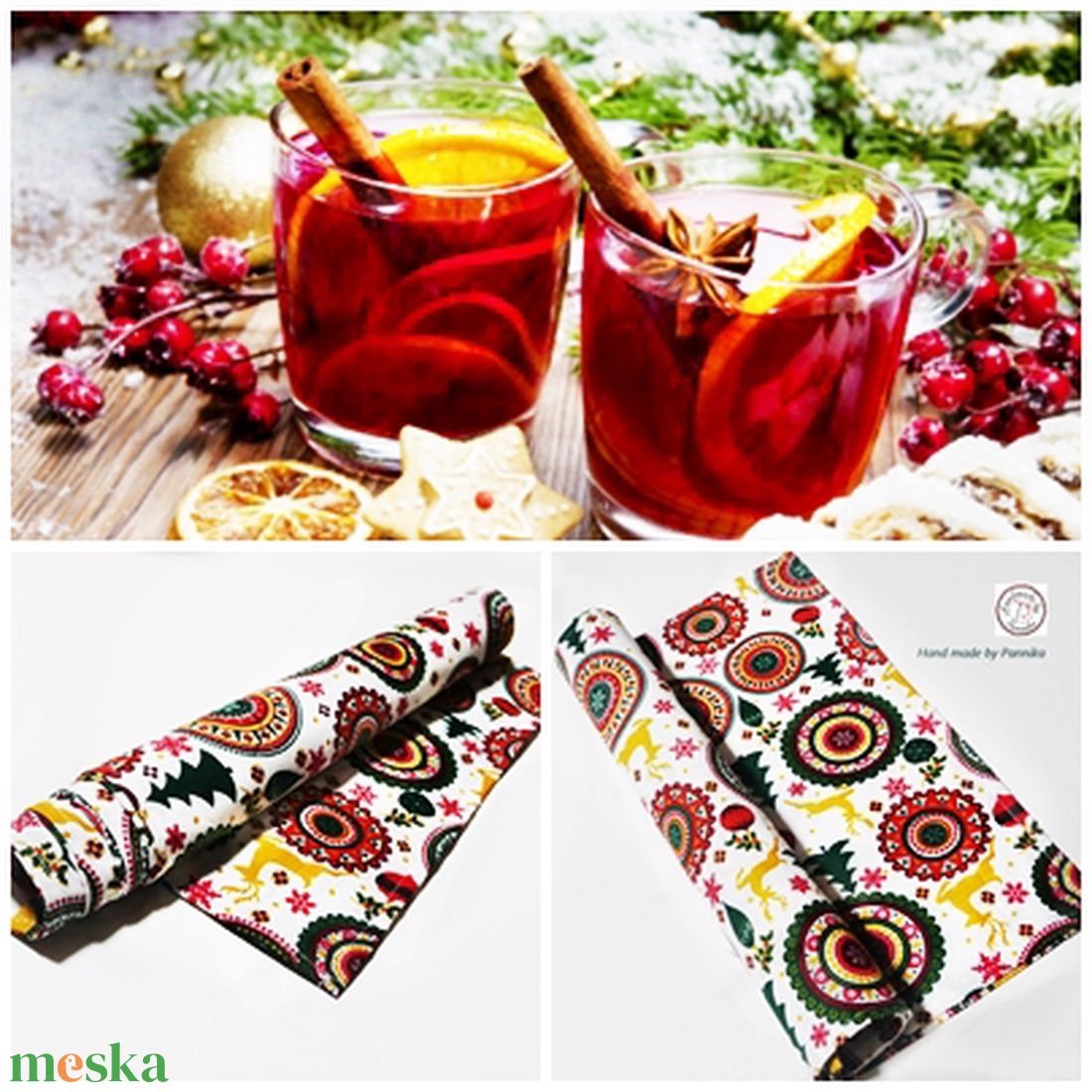 Karácsonyi asztalterítő, asztali futó (szavasos-mandalás) - karácsony - karácsonyi lakásdekoráció - ünnepi asztaldekoráció - Meska.hu