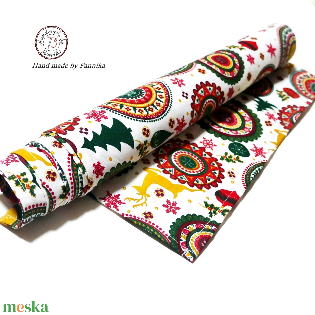 Karácsonyi asztalterítő, asztali futó (szavasos-mandalás) - karácsony - karácsonyi lakásdekoráció - ünnepi asztaldekoráció - Meska.hu