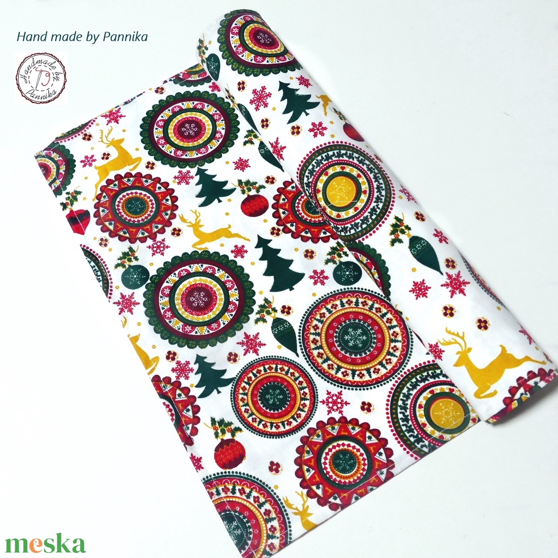 Karácsonyi asztalterítő, asztali futó (szavasos-mandalás) - karácsony - karácsonyi lakásdekoráció - ünnepi asztaldekoráció - Meska.hu