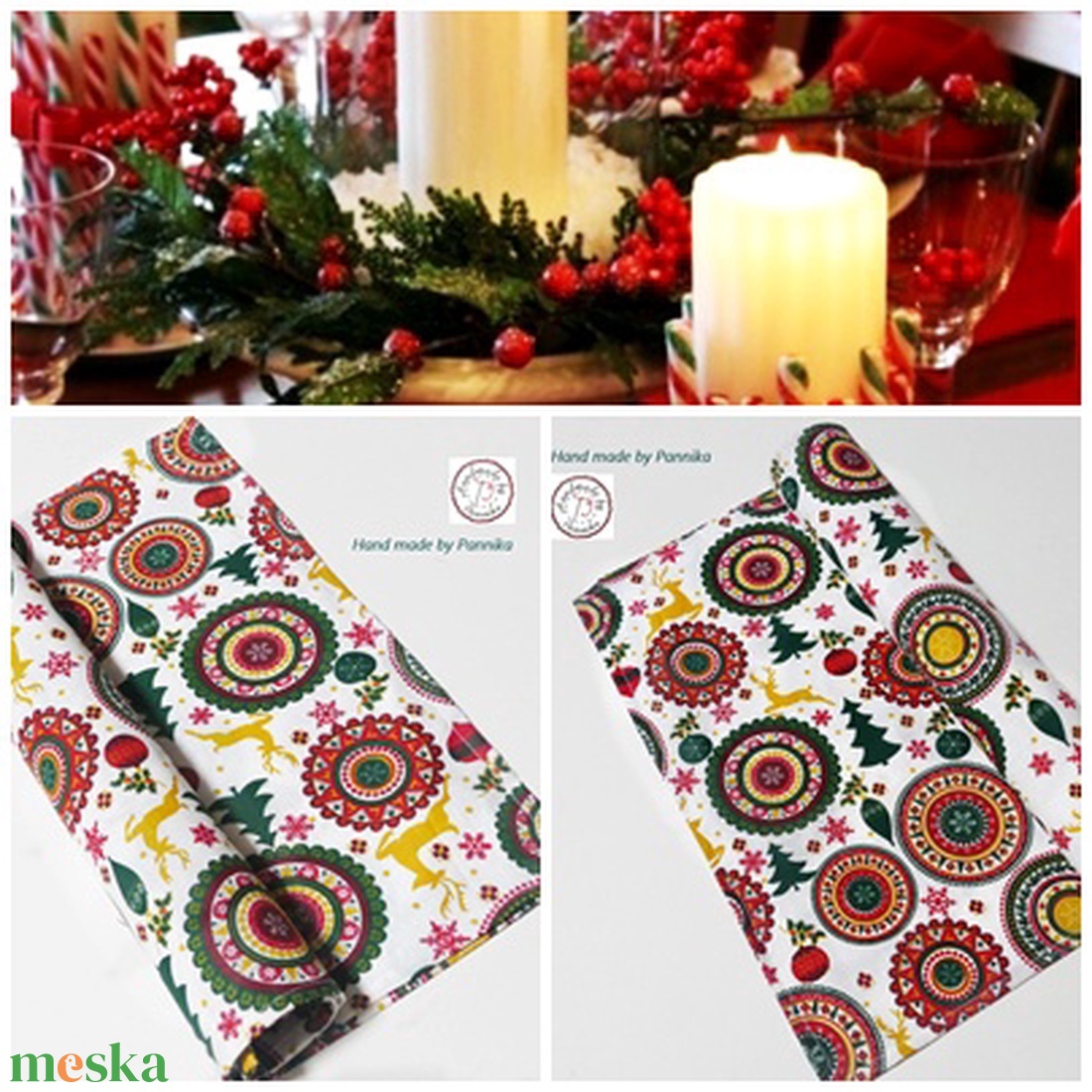 Karácsonyi asztalterítő, asztali futó (szavasos-mandalás) - karácsony - karácsonyi lakásdekoráció - ünnepi asztaldekoráció - Meska.hu