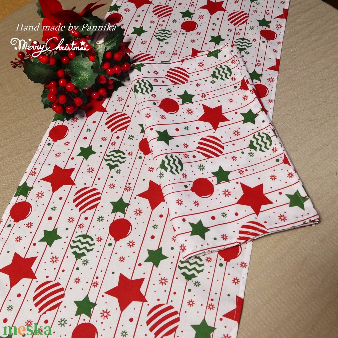 Karácsonyi asztalterítő, asztali futó ( KÉT DARAB ELÉRHETŐ ! ) - karácsony - karácsonyi lakásdekoráció - ünnepi asztaldekoráció - Meska.hu
