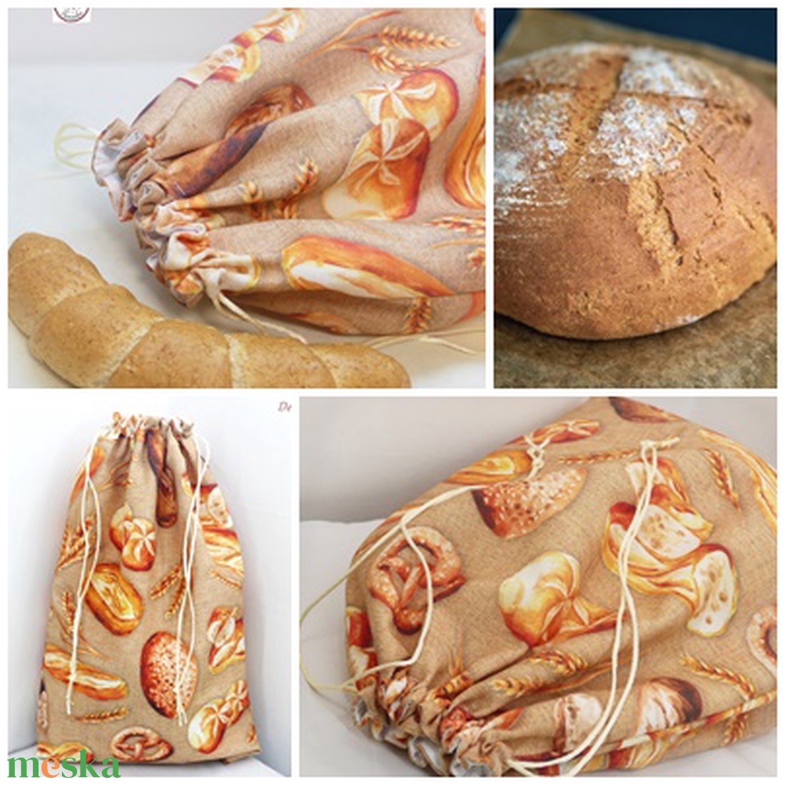 KENYERES, PÉKÁRUS Zsák Frissentartó, Kitörölhető! NAGY méret! NoWaste csomagolás!  - otthon & életmód - konyhafelszerelés, tálalás - konyhai tárolás - kenyértartó - Meska.hu