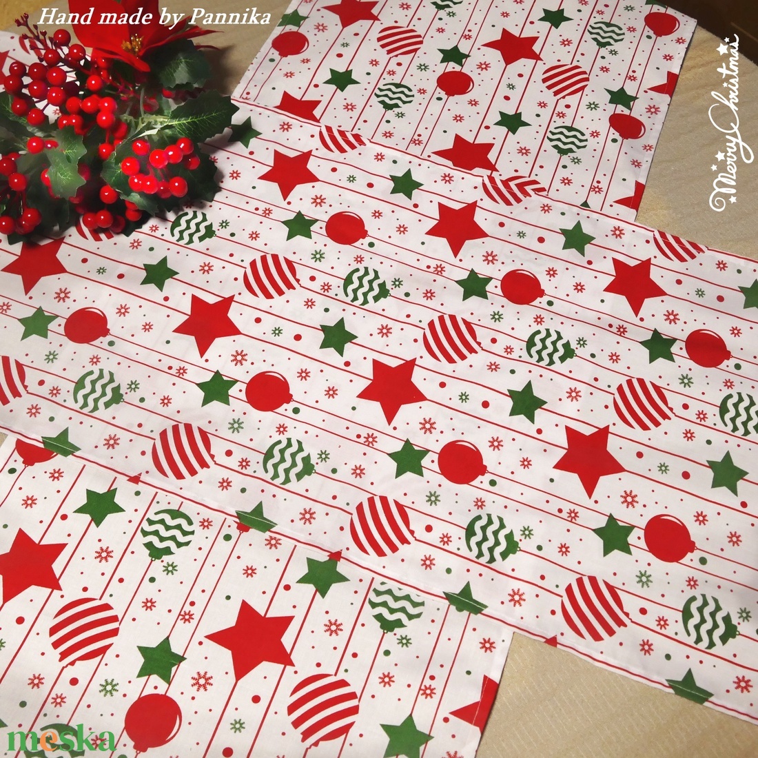 Karácsonyi asztalterítő, asztali futó ( KÉT DARAB ELÉRHETŐ ! ) - karácsony - karácsonyi lakásdekoráció - ünnepi asztaldekoráció - Meska.hu