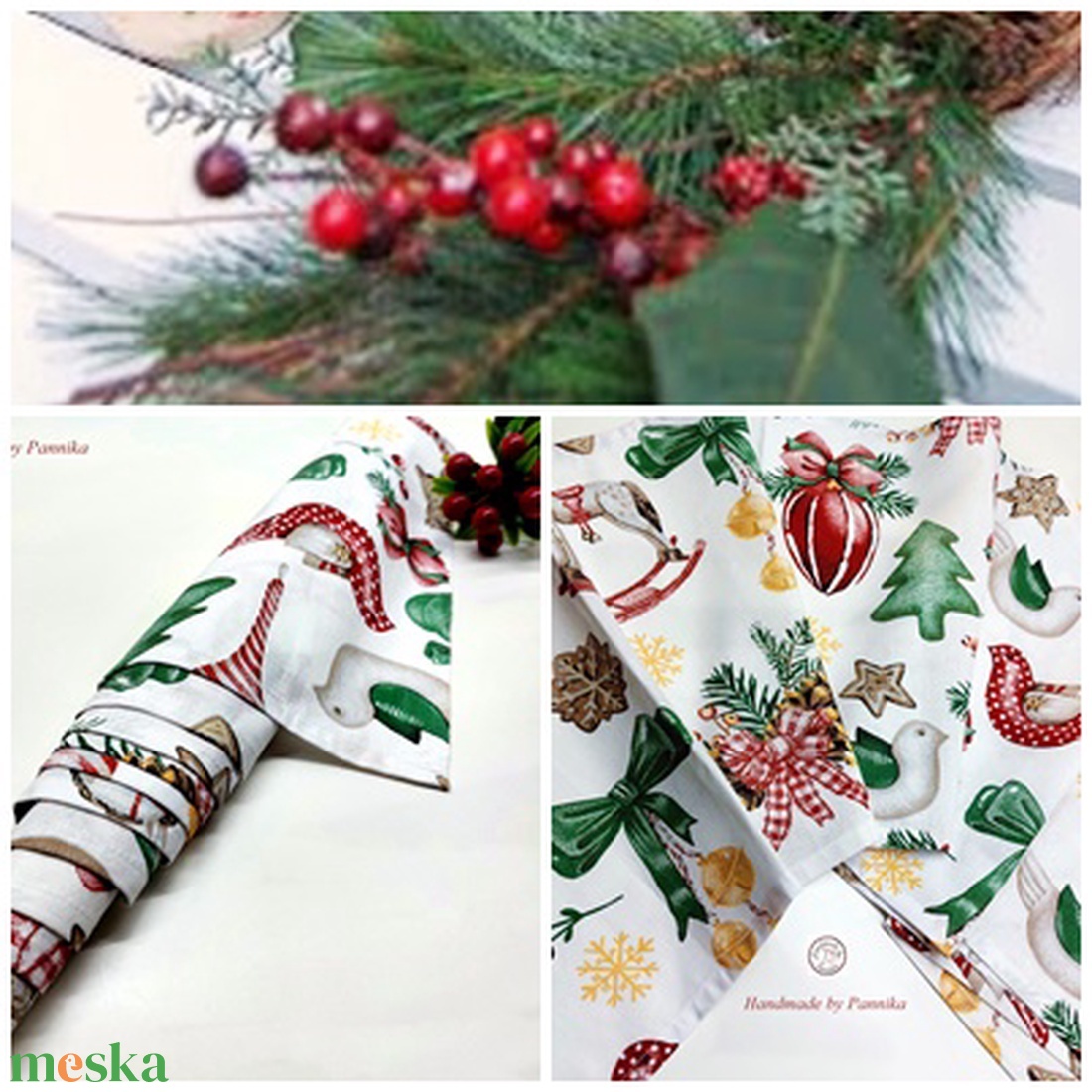 Akció! Karácsonyi asztalterítő, asztali futó ( hintalovas, karácsonyi díszes) - karácsony - karácsonyi lakásdekoráció - ünnepi asztaldekoráció - Meska.hu