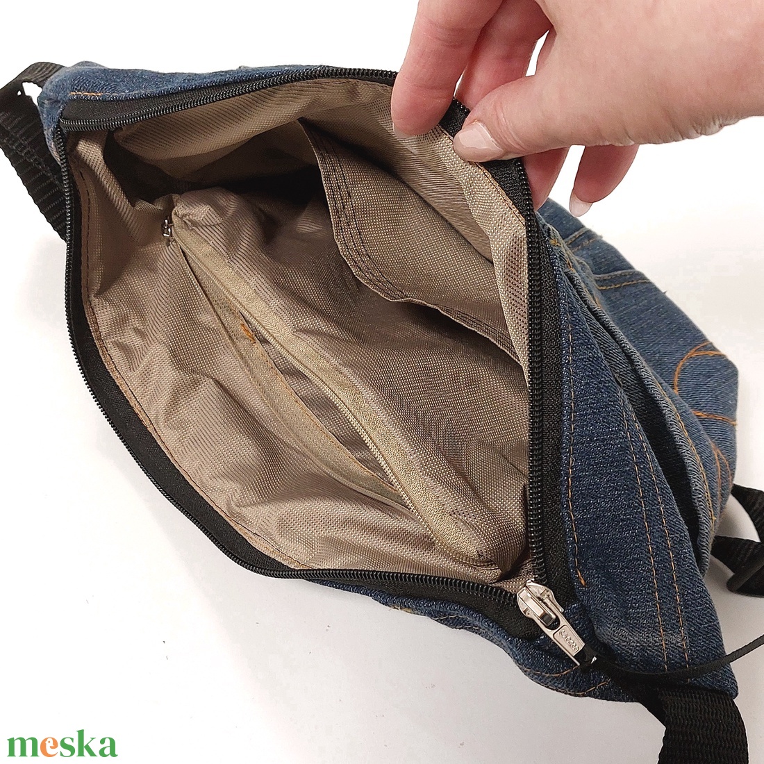 Átvethető farmer táska, testtáska féfiaknak is! - táska & tok - kézitáska & válltáska - vállon átvethető táska - Meska.hu