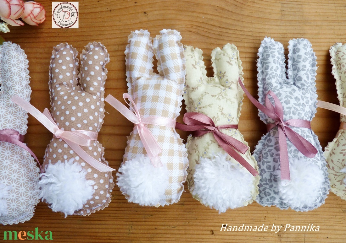 Húsvéti textil nyuszi, pom-pom farokkal  - otthon & életmód - dekoráció - dísztárgy - Meska.hu