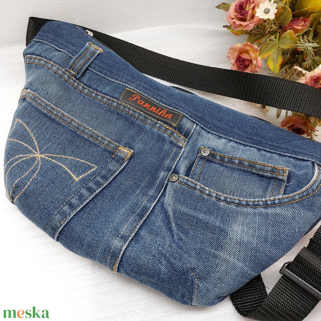 Anna390879 részére! Átvethető farmertáska - táska & tok - kézitáska & válltáska - vállon átvethető táska - Meska.hu