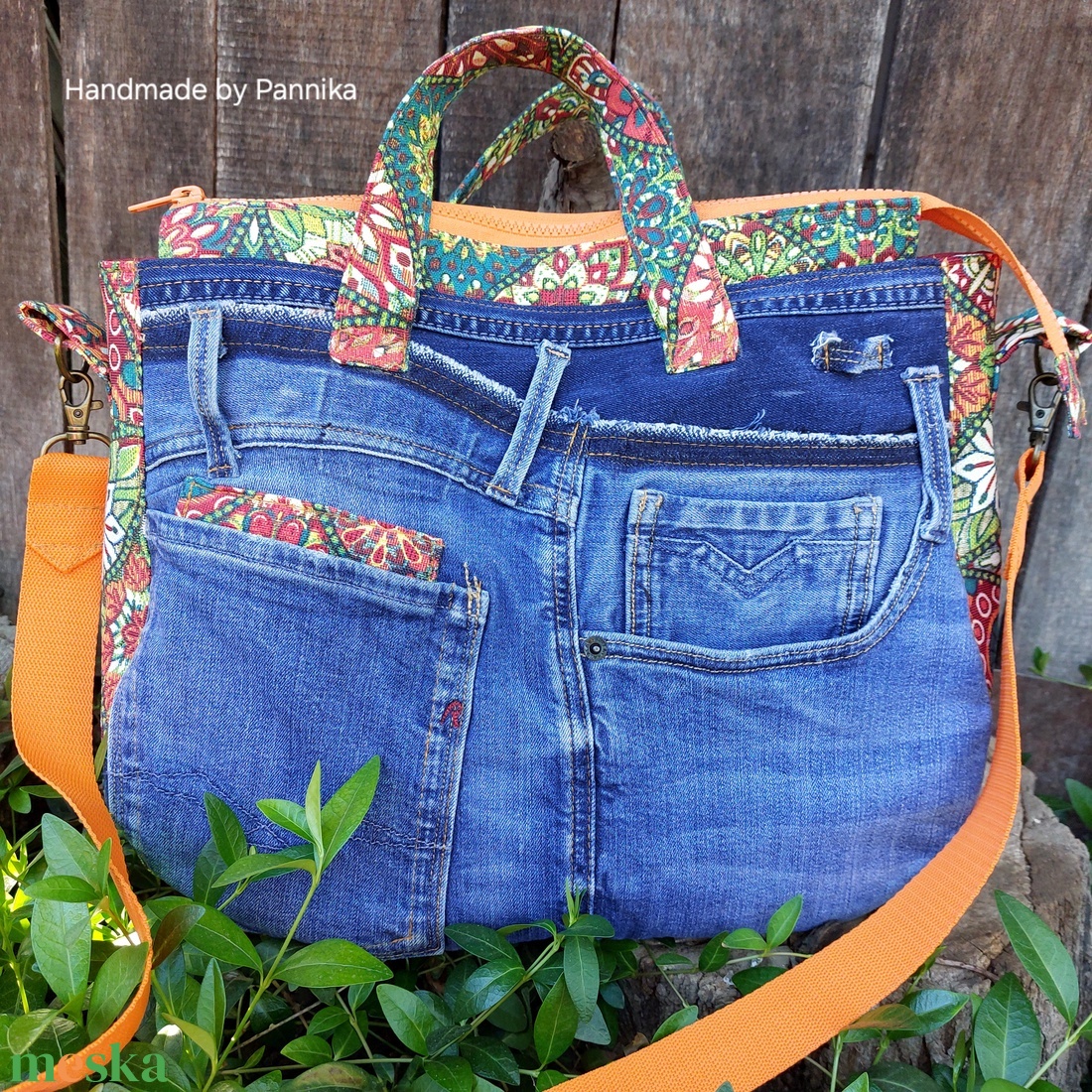 Farmer táska mandalás betétekkel - táska & tok - kézitáska & válltáska - kézitáska - Meska.hu