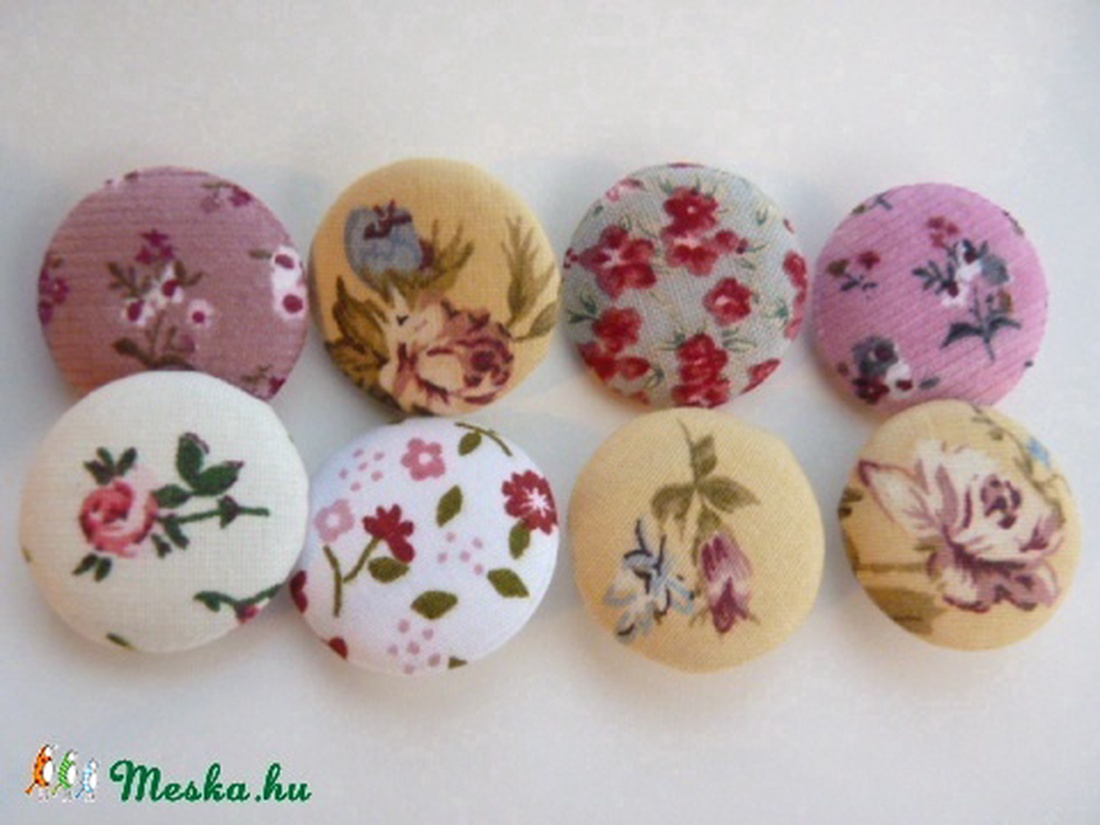 Pamut gombok 8db-os csomag - kellékek & szerszámok - textil gomb - textil gomb - Meska.hu
