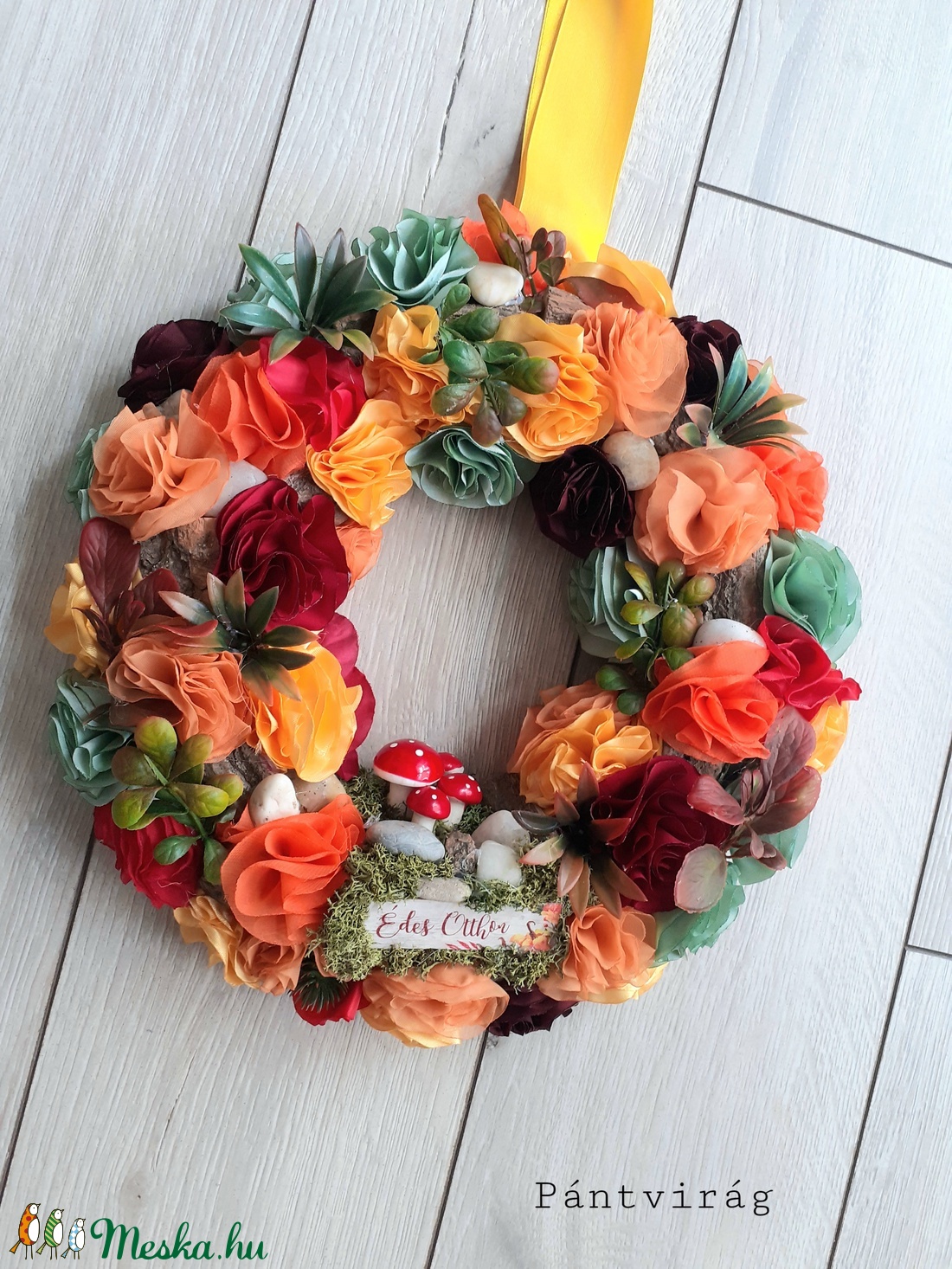 Kis gombacsalád kopogtató, ajtódísz, koszorú, NAGY, 29cm - otthon & életmód - dekoráció - Meska.hu