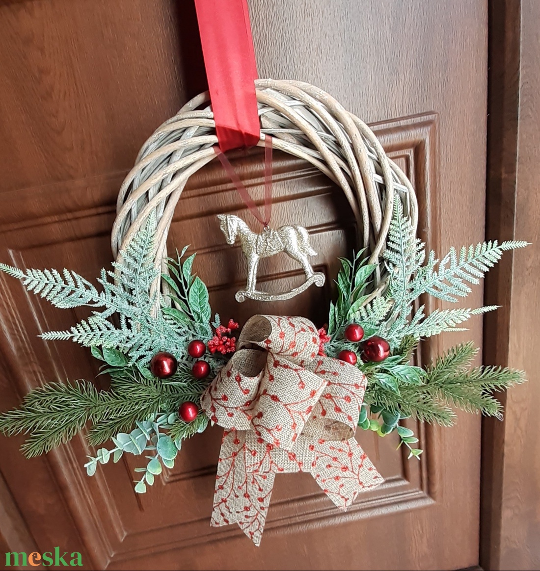 Klasszikus zöld-piros és arany, hintalovas Karácsonyi kopogtató 30cm, adventi, karácsonyi dekoráció - karácsony - karácsonyi lakásdekoráció - karácsonyi ajtódíszek - Meska.hu Klasszikus zöld-piros és arany, hintalovas Karácsonyi kopogtató 30cm, adventi, karácsonyi dekoráció - karácsony - karácsonyi lakásdekoráció - karácsonyi ajtódíszek - Meska.hu